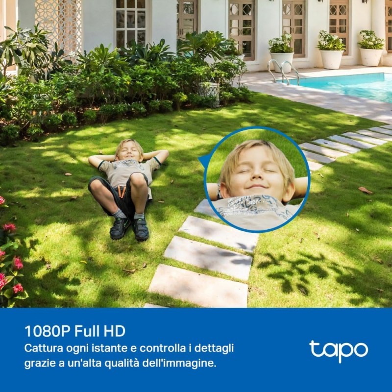 Tapo C500 Telecamera Wi-Fi Esterno FHD, 360° Visuale, Telecamera IP di Sorveglianza, IP65, Visione Notturna a Colori, Rilevamenti Smart AI, Audio Bidirezionale, Allarme sonoro personalizzato Tapo C500 Telecamera Wi-Fi Esterno FHD, 360° Visuale, Telecamera IP di Sorveglianza, IP65, Visione Notturna a Colori, Rilevamenti Smart AI, Audio Bidirezionale, Allarme sonoro personalizzato