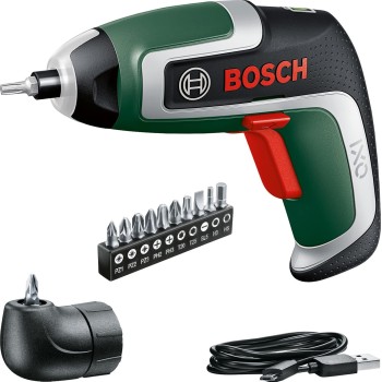 Bosch Avvitatore a batteria Bosch IXO, 7a generazione, 3,6 V, 2,0 Ah, 5,5 Nm, con cavo micro USB, incluso attacco angolare, vite fino a 190 viti, in scatola, Edizione Amazon - 7a generazione | Esclusivo