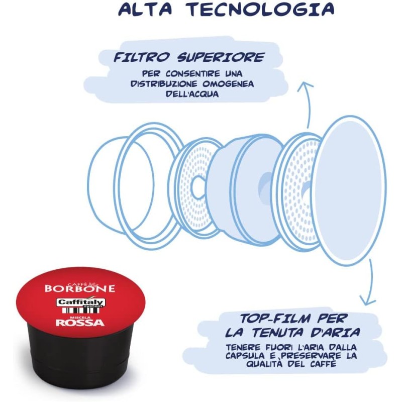 Caffè Borbone Miscela Rossa - 48 Capsule Originali - Per Macchine da caffè Caffitaly* - 1 unità (Confezione da 48) Miscela Rossa