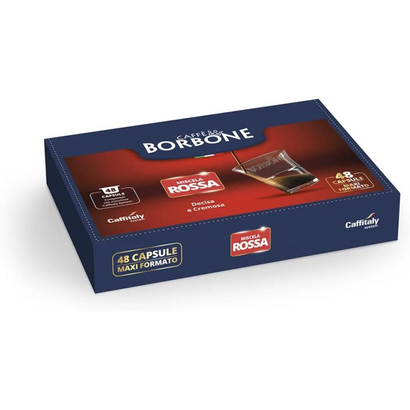 Caffè Borbone Miscela Rossa - 48 Capsule Originali - Per Macchine da caffè Caffitaly* - 1 unità (Confezione da 48) Miscela Rossa