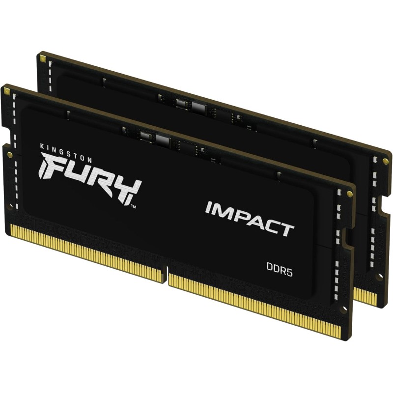 Kingston FURY Impact PnP 64GB (2x32GB) 5600MT/s DDR5 CL40 SODIMM Memoria Gaming per Laptop Kit da 2 - KF556S40IBK2-64 - 64GB Kingston FURY Impact PnP 64GB (2x32GB) 5600MT/s DDR5 CL40 SODIMM Memoria Gaming per Laptop Kit da 2 - KF556S40IBK2-64 - 64GB
