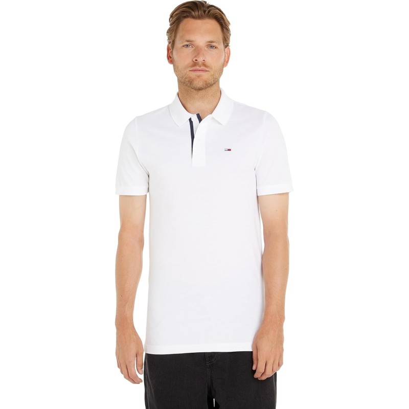 Tommy Jeans Maglietta Polo Maniche Corte Uomo Slim Fit - XXL Bianco (White) Tommy Jeans Maglietta Polo Maniche Corte Uomo Slim Fit - XXL Bianco (White)
