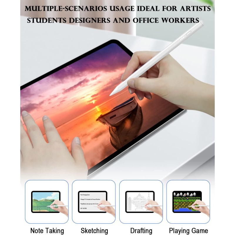 Apple Pencil con Inclinazione e Palm Rejection, Penna Magnetica per iPad 2018-2023