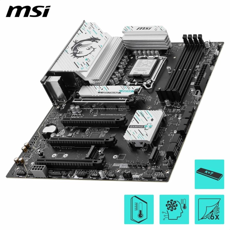 MSI Scheda madre B860 GAMING PLUS WIFI, ATX - Supporta processori Intel Core Ultra (Serie 2), LGA 1851 - DDR5 Memory Boost 8600+ MT/s (OC), PCIe 5.0 x16 x16, M.2 Gen5, Intel Killer 5G LAN, Wi-Fi 7 - B860 GAMING PLUS WIFI MSI Scheda madre B860 GAMING PLUS WIFI, ATX - Supporta processori Intel Core Ultra (Serie 2), LGA 1851 - DDR5 Memory Boost 8600+ MT/s (OC), PCIe 5.0 x16 x16, M.2 Gen5, Intel Killer 5G LAN, Wi-Fi 7 - B860 GAMING PLUS WIFI