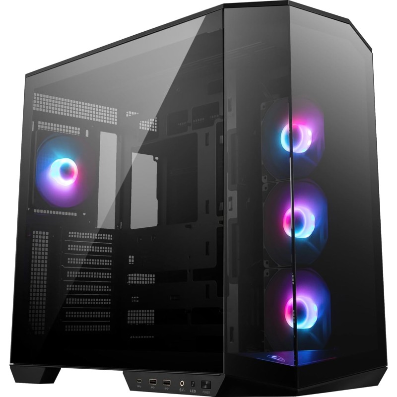 MSI MAG PANO 100R PZ ATX PC Case - Capacità ATX, staffa di installazione GPU Verical, supporto GPU, filtri antipolvere, staffa di archiviazione oscillante, doppia camera, USB 20Gbps Type-C - 100R / ATX MSI MAG PANO 100R PZ ATX PC Case - Capacità ATX, staffa di installazione GPU Verical, supporto GPU, filtri antipolvere, staffa di archiviazione oscillante, doppia camera, USB 20Gbps Type-C - 100R / ATX