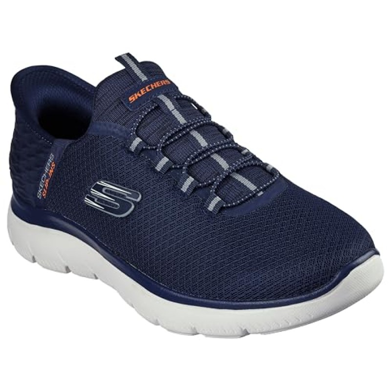 Skechers Summits Key Pace, Scarpe da Ginnastica Uomo - 42 EU Larga Navy Mesh Trim