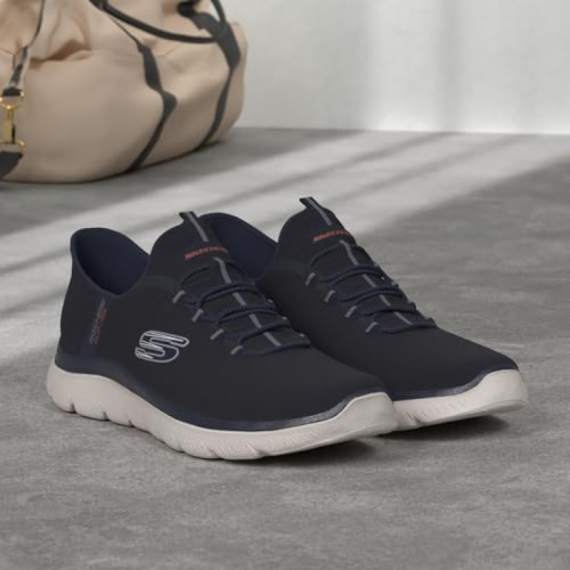 Skechers Summits Key Pace, Scarpe da Ginnastica Uomo - 42 EU Larga Navy Mesh Trim
