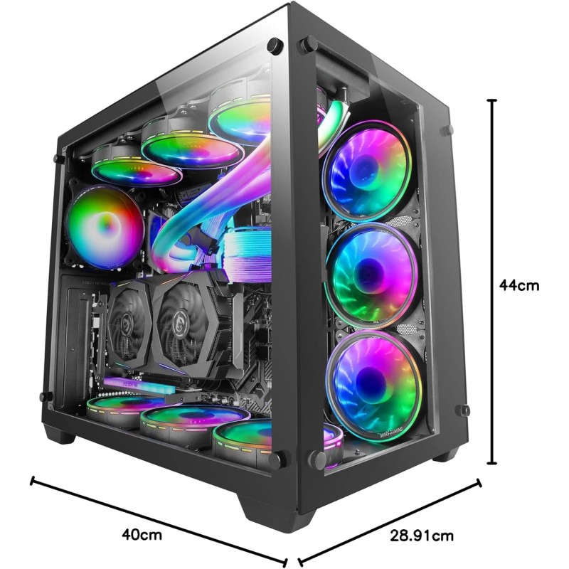 Mars Gaming MCV3, Torre Gaming Custom XXL E-ATX, Finestra Vetro Temperato Frontale e Laterale, Struttura Modulare Doppia Camera, Nero Mars Gaming MCV3, Torre Gaming Custom XXL E-ATX, Finestra Vetro Temperato Frontale e Laterale, Struttura Modulare Doppia Camera, Nero