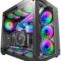 Mars Gaming MCV3, Torre Gaming Custom XXL E-ATX, Finestra Vetro Temperato Frontale e Laterale, Struttura Modulare Doppia Camera, Nero