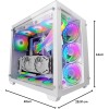 Mars Gaming MCV3, Torre Gaming Custom XXL E-ATX, Finestra Vetro Temperato Frontale e Laterale, Struttura Modulare Doppia Camera, Bianco