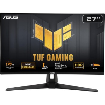 ASUS TUF Gaming VG27AQA1A Monitor Gaming 27”, WQHD, Overclock Fino a 170 Hz, Tecnologia Extreme Low Motion Blur, Freesync Premium e Shadow Boost, 1 ms (MPRT), HDR, DisplayWidget Lite, Nero