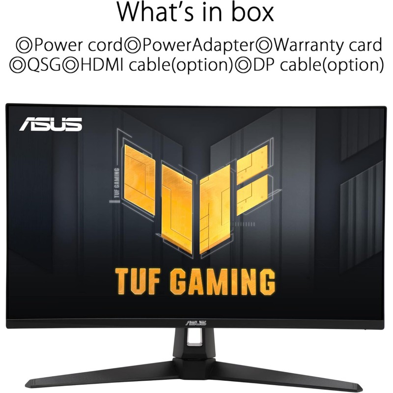 ASUS TUF Gaming VG27AQA1A Monitor Gaming 27”, WQHD, Overclock Fino a 170 Hz, Tecnologia Extreme Low Motion Blur, Freesync Premium e Shadow Boost, 1 ms (MPRT), HDR, DisplayWidget Lite, Nero ASUS TUF Gaming VG27AQA1A Monitor Gaming 27”, WQHD, Overclock Fino a 170 Hz, Tecnologia Extreme Low Motion Blur, Freesync Premium e Shadow Boost, 1 ms (MPRT), HDR, DisplayWidget Lite, Nero