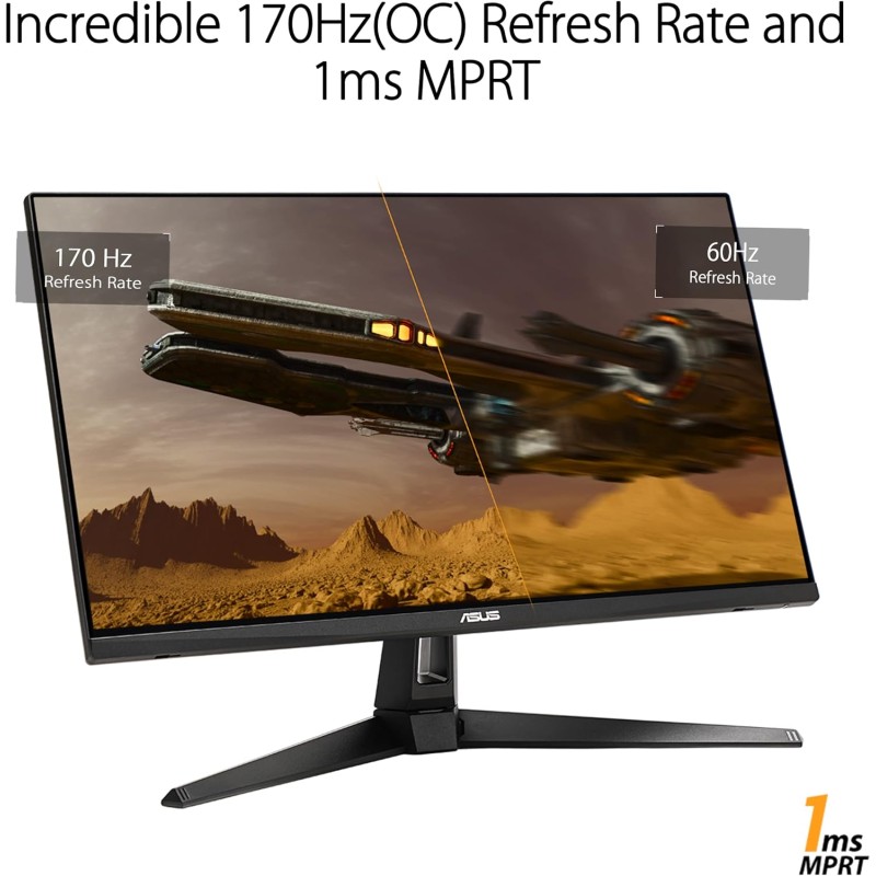 ASUS TUF Gaming VG27AQA1A Monitor Gaming 27”, WQHD, Overclock Fino a 170 Hz, Tecnologia Extreme Low Motion Blur, Freesync Premium e Shadow Boost, 1 ms (MPRT), HDR, DisplayWidget Lite, Nero ASUS TUF Gaming VG27AQA1A Monitor Gaming 27”, WQHD, Overclock Fino a 170 Hz, Tecnologia Extreme Low Motion Blur, Freesync Premium e Shadow Boost, 1 ms (MPRT), HDR, DisplayWidget Lite, Nero