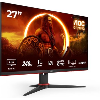 AOC Gaming 27G2ZNE Monitor Full HD da 27 pollici, 240 Hz, MPRT da 1 ms, FreeSync Prem, 1920x1080, HDMI 1.4, DisplayPort 1.2 nero/rosso, 27 pollice FHD , Supporto fisso - 27" FHD AOC Gaming 27G2ZNE Monitor Full HD da 27 pollici, 240 Hz, MPRT da 1 ms, FreeSync Prem, 1920x1080, HDMI 1.4, DisplayPort 1.2 nero/rosso, 27 pollice FHD , Supporto fisso - 27" FHD