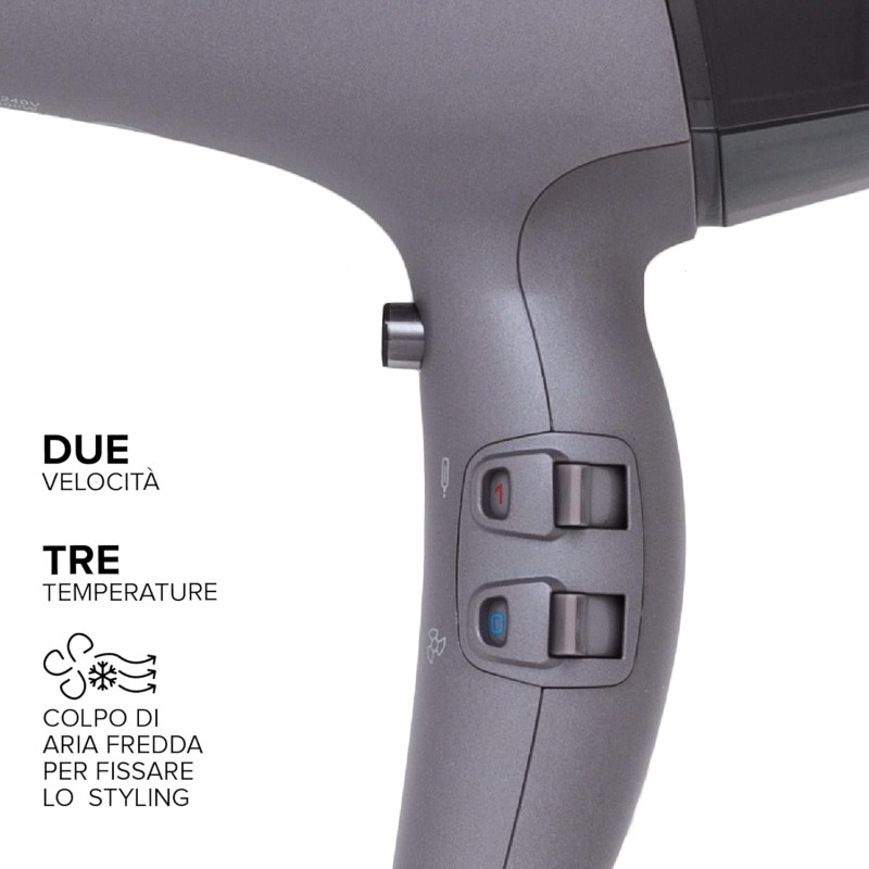 Bellissima Imetec - Asciugacapelli Professionale Ceramic & Argan Oil - Potente 2300W, Tecnologia Ceramica e Olio Argan, con Ionizzatare, Diffusore per Ricci, 2 Convogliatori per asciugatura e styling