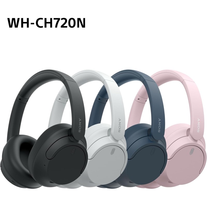 Sony WH-CH720N | Cuffie Wireless con Noise Cancelling, Connessione Multipoint, Fino a 35 ore di durata della batteria e Ricarica Rapida - Bianco - Bianco