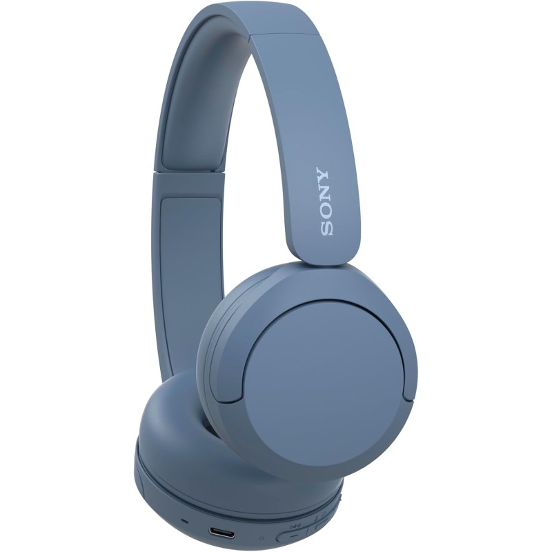 Sony WH-CH520 | Cuffie Wireless, Connessione Multipoint, con Microfono, Fino a 50 ore di durata della batteria con Ricarica rapida - Blu - BLU