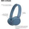 Sony WH-CH520 | Cuffie Wireless, Connessione Multipoint, con Microfono, Fino a 50 ore di durata della batteria con Ricarica rapida - Blu - BLU