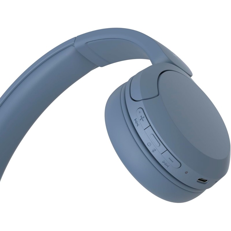 Sony WH-CH520 | Cuffie Wireless, Connessione Multipoint, con Microfono, Fino a 50 ore di durata della batteria con Ricarica rapida - Blu - BLU