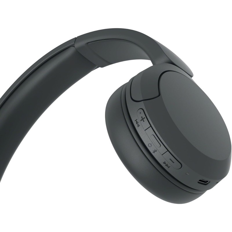 Sony WH-CH520 | Cuffie Wireless, Connessione Multipoint, con Microfono, Fino a 50 ore di durata della batteria con Ricarica rapida - Nero - NERO