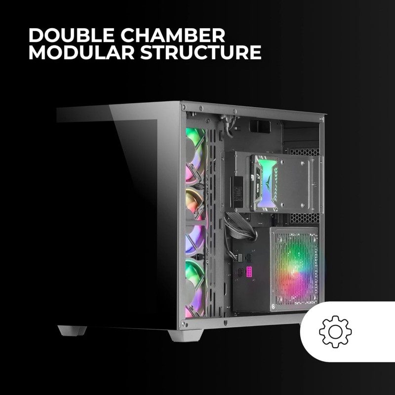 Mars Gaming MCV4, Torre Gaming Custom XXL E-ATX, Finestra Vetro Temperato Frontale e Laterale Senza Cornice, Struttura Modulare Doppia Camera, Nero Mars Gaming MCV4, Torre Gaming Custom XXL E-ATX, Finestra Vetro Temperato Frontale e Laterale Senza Cornice, Struttura Modulare Doppia Camera, Nero