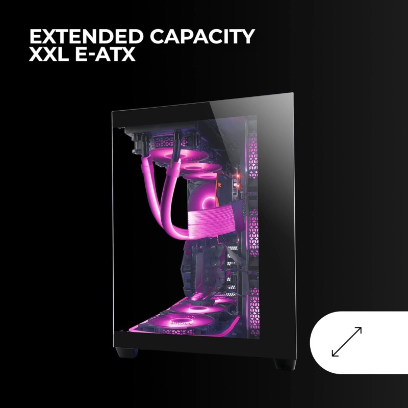 Mars Gaming MCV4, Torre Gaming Custom XXL E-ATX, Finestra Vetro Temperato Frontale e Laterale Senza Cornice, Struttura Modulare Doppia Camera, Nero Mars Gaming MCV4, Torre Gaming Custom XXL E-ATX, Finestra Vetro Temperato Frontale e Laterale Senza Cornice, Struttura Modulare Doppia Camera, Nero