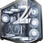 Mars Gaming MCV4, Torre Gaming Custom XXL E-ATX, Finestra Vetro Temperato Frontale e Laterale Senza Cornice, Struttura Modulare Doppia Camera, Nero
