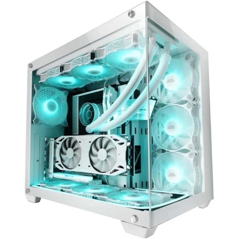 Mars Gaming MCV4, Torre Gaming Custom XXL E-ATX, Finestra Vetro Temperato Frontale e Laterale Senza Cornice, Struttura Modulare Doppia Camera, Bianco Mars Gaming MCV4, Torre Gaming Custom XXL E-ATX, Finestra Vetro Temperato Frontale e Laterale Senza Cornice, Struttura Modulare Doppia Camera, Bianco