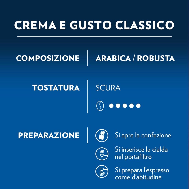 Lavazza, Crema e Gusto Classico, Caffè per Macchine Espresso, Arabica e Robusta con Note di Legno e Tabacco, Intensità 8/10, Tostatura Scura, 4 Confezioni Da 50 Cialde Lavazza, Crema e Gusto Classico, Caffè per Macchine Espresso, Arabica e Robusta con Note di Legno e Tabacco, Intensità 8/10, Tostatura Scura, 4 Confezioni Da 50 Cialde