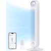 Dreo Ventilatore a Torre Smart Silenzioso, Potente 7.6 m/s, Ventilatori a Colonna con Telecomando, 4 Modalità, 4 Velocità, Oscillazione a 90°, Timer da 1 a 8 ore, Schermo LED, Compatibile con Alexa - Bianco