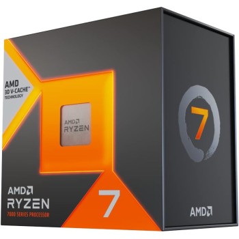 Processore AMD Ryzen 7 7800X3D con 3D V Cache technology (scheda grafica integrata Radeon, 8 cores/16 threads, 120W TDP, AM5 Socket, 104MB cache, Boost di Frequenza fino a 5.0 GHz max, senza ventole)