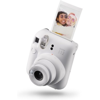 Fujifilm instax mini 12 Clay White - Macchina Fotografica Istantanea, Specchietto Selfie e Modalità Close Up, Esposizione Automatica, Design Pop, Dimensioni Stampa 86 mm x 54 mm - Clay White