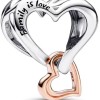 PANDORA Moments - Charm bicolori in argento sterling e placcati in oro rosa 14k