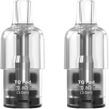 Aspire TG Pod di Ricambio per Cyber G Kit 0.8Ω per Svapo MTL Arioso (2 Pezzi) - Cartuccia Vuota, Sistema di Riempimento Laterale, Coil a Mesh Integrata in Kanthal