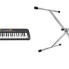 Yamaha Digital Keyboard PSR-F52, Tastiera Digitale Compatta per Principianti con 61 Tasti, 144 Voci Strumentali e 158 Stili di Accompagnamento & FX F900522 Stand per Tastiera Grigio Argento