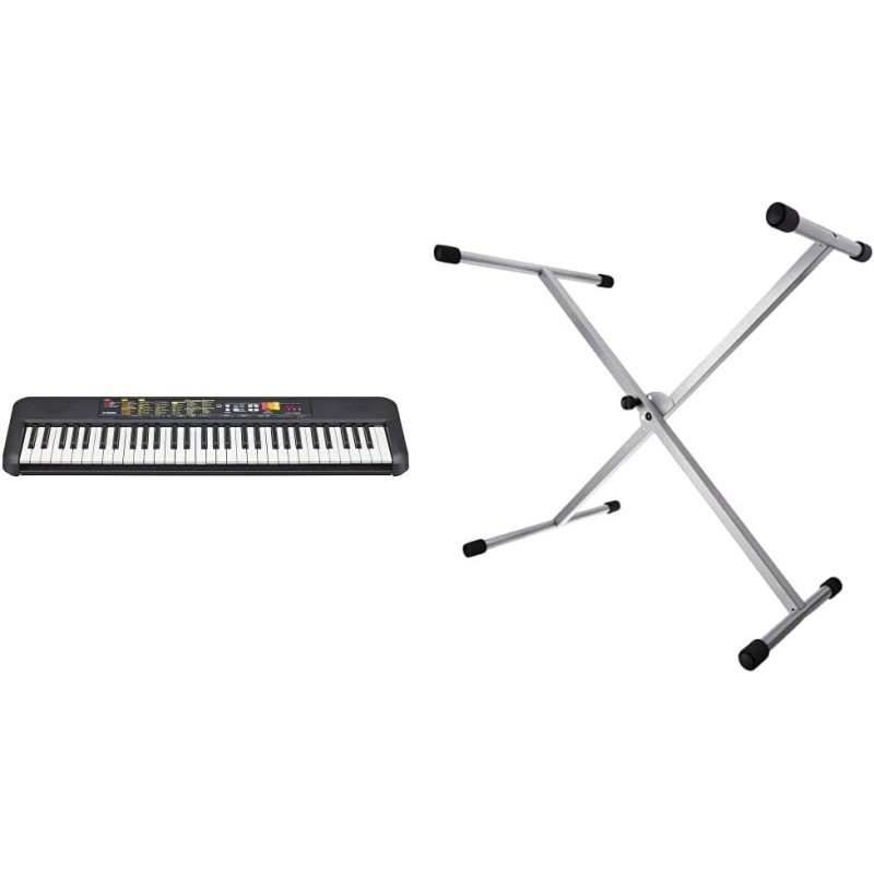 Yamaha Digital Keyboard PSR-F52, Tastiera Digitale Compatta per Principianti con 61 Tasti, 144 Voci Strumentali e 158 Stili di Accompagnamento & FX F900522 Stand per Tastiera Grigio Argento Yamaha Digital Keyboard PSR-F52, Tastiera Digitale Compatta per Principianti con 61 Tasti, 144 Voci Strumentali e 158 Stili di Accompagnamento & FX F900522 Stand per Tastiera Grigio Argento