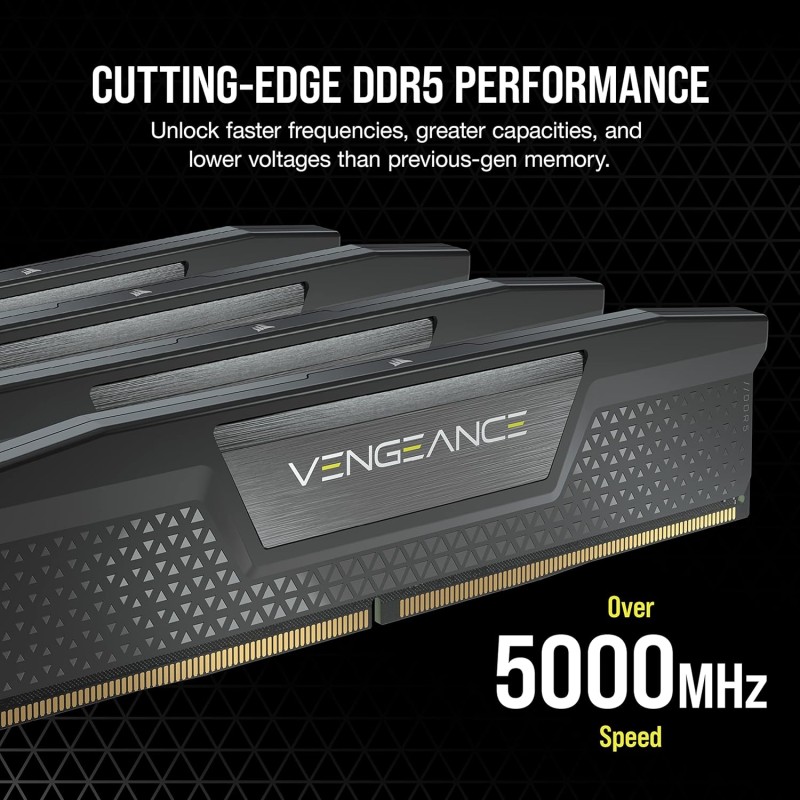 CORSAIR VENGEANCE DDR5 RAM 96GB (2x48GB) 5200MHz CL38 Intel XMP Compatibile iCUE Memoria per Computer - Nero (CMK96GX5M2B5200C38) - 96GB (2x48GB) Nero CORSAIR VENGEANCE DDR5 RAM 96GB (2x48GB) 5200MHz CL38 Intel XMP Compatibile iCUE Memoria per Computer - Nero (CMK96GX5M2B5200C38) - 96GB (2x48GB) Nero