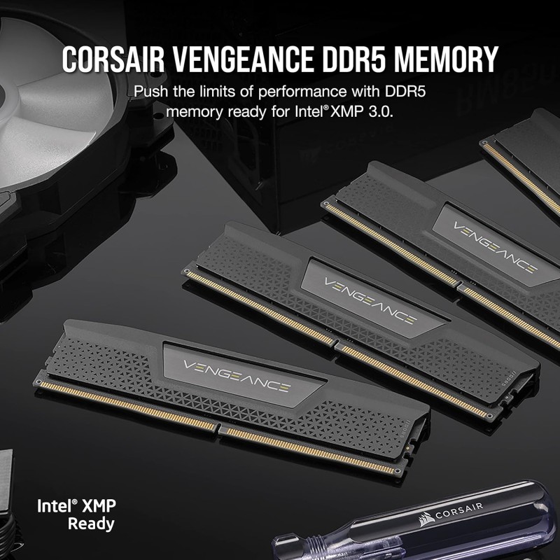 CORSAIR VENGEANCE DDR5 RAM 96GB (2x48GB) 5200MHz CL38 Intel XMP Compatibile iCUE Memoria per Computer - Nero (CMK96GX5M2B5200C38) - 96GB (2x48GB) Nero CORSAIR VENGEANCE DDR5 RAM 96GB (2x48GB) 5200MHz CL38 Intel XMP Compatibile iCUE Memoria per Computer - Nero (CMK96GX5M2B5200C38) - 96GB (2x48GB) Nero