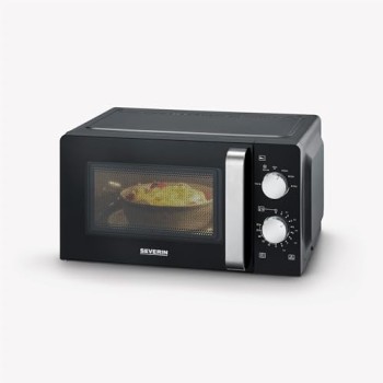 SEVERIN Microonde Solo, forno a microonde per scongelare e riscaldare, forno a microonde con piatto girevole per una distribuzione uniforme del calore, nero, MW 7886