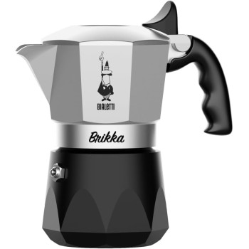 Bialetti Caffettiera New Brikka 2023, 2 Tazze, Espresso Cremoso come al Bar, Non Adatta a Piano Induzione, Manico antiscottatura, Design Elegante, Alluminio - 2 Tazze Bialetti Caffettiera New Brikka 2023, 2 Tazze, Espresso Cremoso come al Bar, Non Adatta a Piano Induzione, Manico antiscottatura, Design Elegante, Alluminio - 2 Tazze