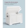 VASAGLE Cassapanca, Panca Portaoggetti, Pouf Organizzatore con 2 Cerniere di Sicurezza, Scarpiera, 40 x 80 x 46 cm, Corridoio, Camera da Letto, Soggiorno, Bianco Nuvola LSB063T14 - 80l cm Bianco Nuvola