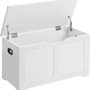 VASAGLE Cassapanca, Panca Portaoggetti, Pouf Organizzatore con 2 Cerniere di Sicurezza, Scarpiera, 40 x 80 x 46 cm, Corridoio, Camera da Letto, Soggiorno, Bianco Nuvola LSB063T14 - 80l cm Bianco Nuvola