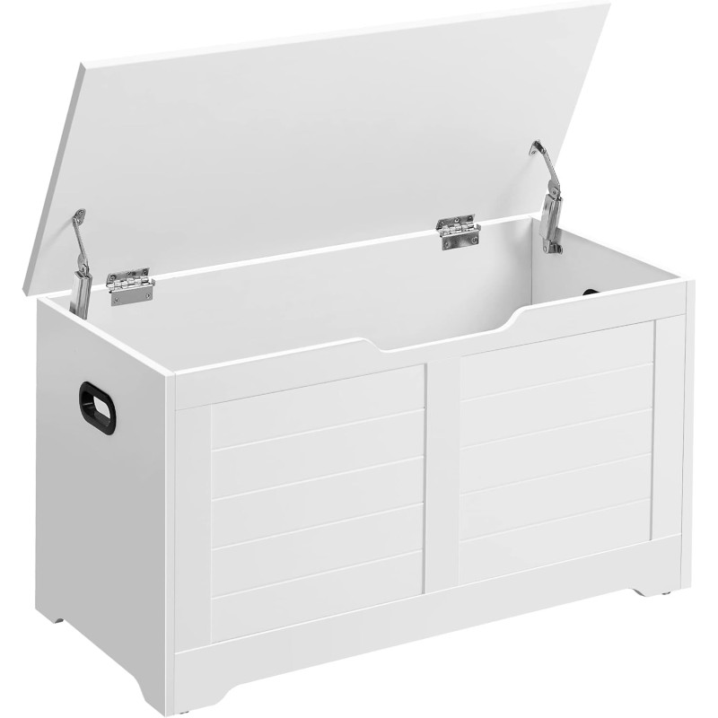 VASAGLE Cassapanca, Panca Portaoggetti, Pouf Organizzatore con 2 Cerniere di Sicurezza, Scarpiera, 40 x 80 x 46 cm, Corridoio, Camera da Letto, Soggiorno, Bianco Nuvola LSB063T14 - 80l cm Bianco Nuvola VASAGLE Cassapanca, Panca Portaoggetti, Pouf Organizzatore con 2 Cerniere di Sicurezza, Scarpiera, 40 x 80 x 46 cm, Corridoio, Camera da Letto, Soggiorno, Bianco Nuvola LSB063T14 - 80l cm Bianco Nuvola