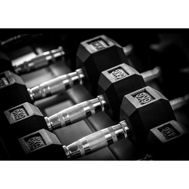 Manubrio Esagonale Gommato Professionale da 1 A 50 kg Pesistica Palestre O Home Gym Impugnatura Ergonomica Antiscivolo - 2 x 2 Kg