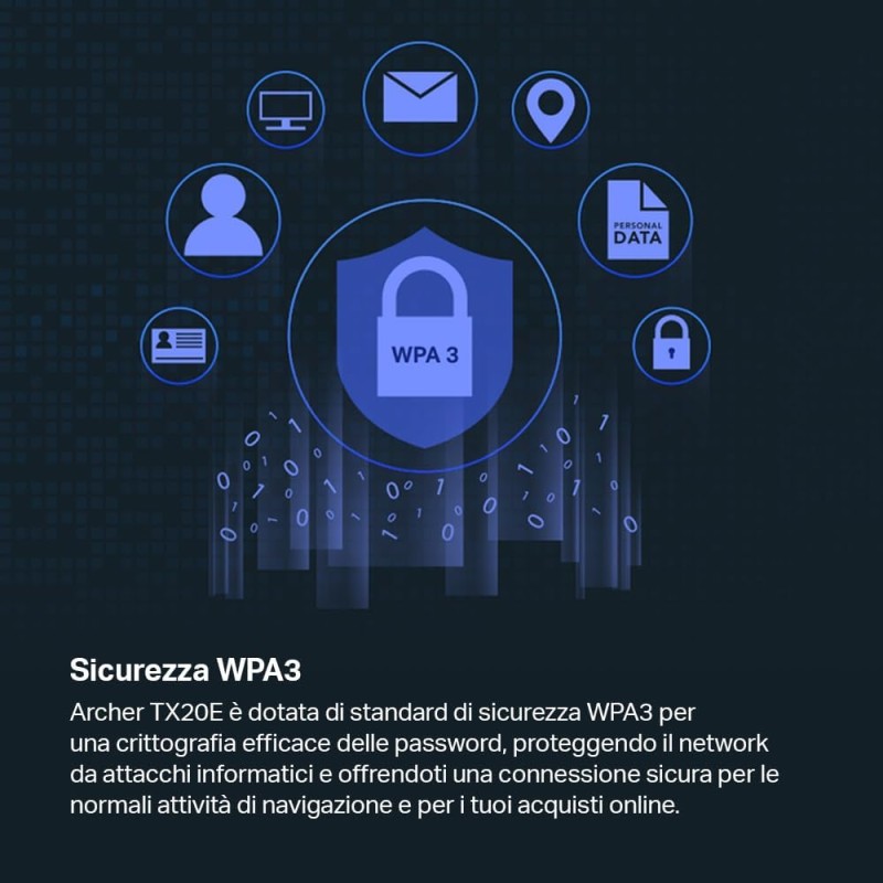 TP-Link Archer TX20E PCIe Adattatore AX1800Mbps WiFi 6, Scheda Bluetooth 5.2, WPA3, MU-MIMO, OFDMA, Scheda WiFi PC Fisso, Supporta Windows 10, 11