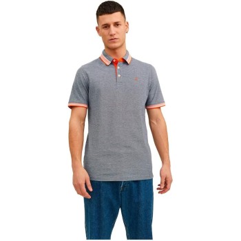 JACK & JONES Polo Plain Shirt Collar Polo - XS Grigio