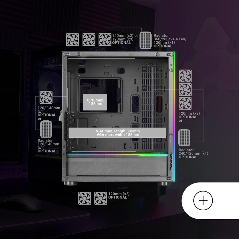 Mars Gaming MC-ULTRA, Torre Gaming Custom E-ATX XXL, Doppia Striscia LED ARGB, Doppia Finestra Vetro Temperato, Doppia Struttura Camera Verticale, Bianco Mars Gaming MC-ULTRA, Torre Gaming Custom E-ATX XXL, Doppia Striscia LED ARGB, Doppia Finestra Vetro Temperato, Doppia Struttura Camera Verticale, Bianco