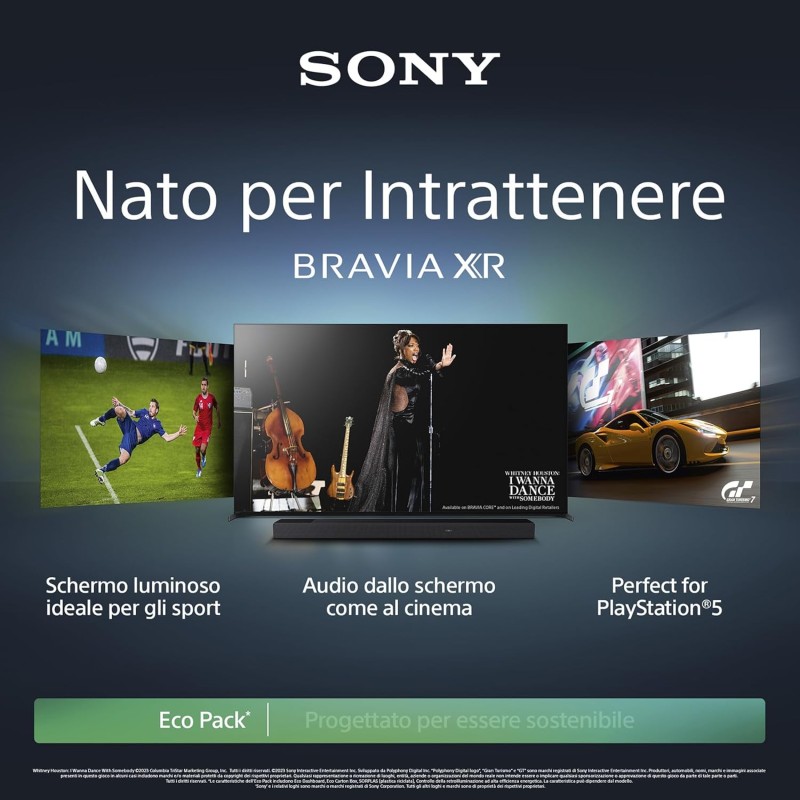 Sony BRAVIA XR | XR-55A80L | OLED | 4K HDR | Google TV | ECO PACK | BRAVIA CORE | Perfect for PlayStation5 | Metal Flush Surface Design - 55 Inch Sony BRAVIA XR | XR-55A80L | OLED | 4K HDR | Google TV | ECO PACK | BRAVIA CORE | Perfect for PlayStation5 | Metal Flush Surface Design - 55 Inch