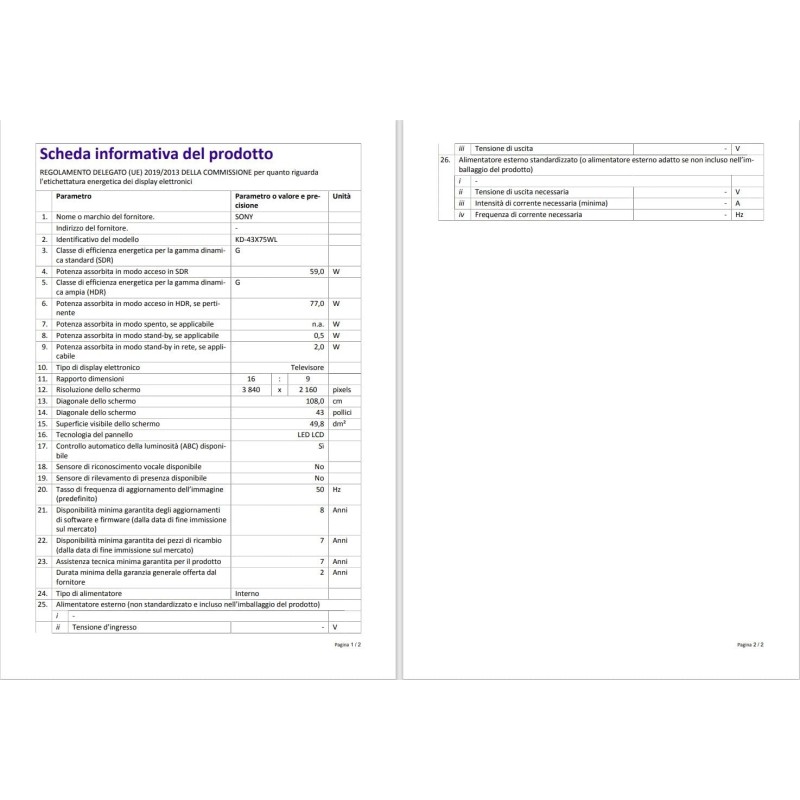 Sony BRAVIA,KD-43X75WL,LED,4K HDR,Google TV,ECO PACK,BRAVIA CORE,Narrow Bezel Design,Nero - 43 Inch Sony BRAVIA,KD-43X75WL,LED,4K HDR,Google TV,ECO PACK,BRAVIA CORE,Narrow Bezel Design,Nero - 43 Inch