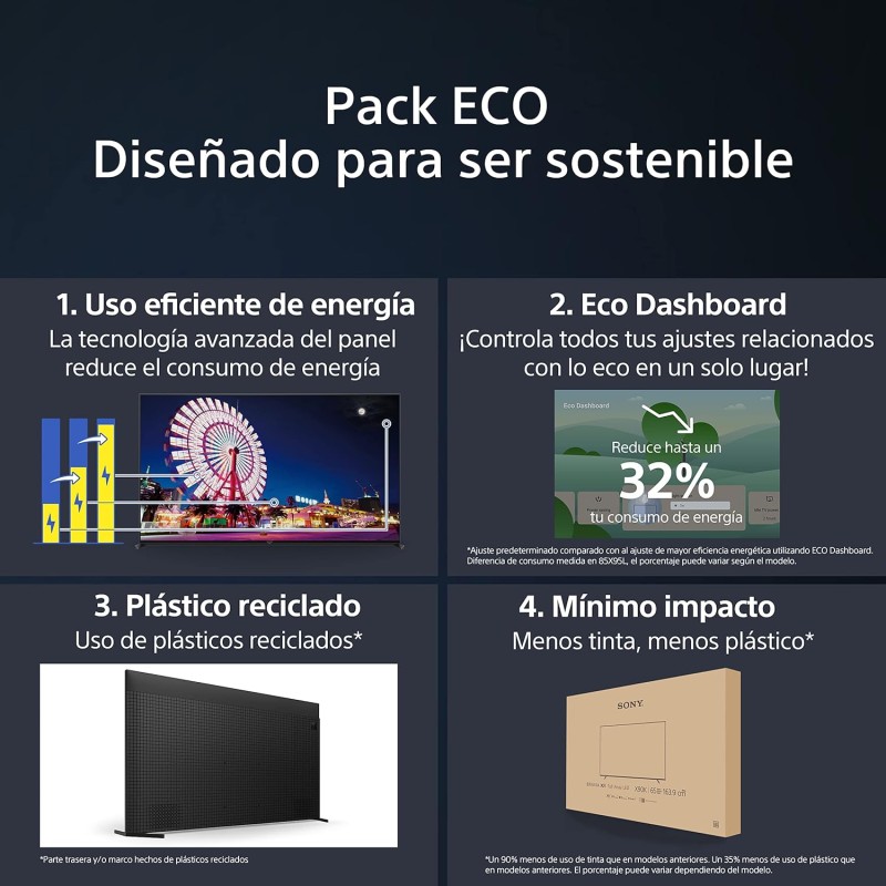 Sony BRAVIA XR, XR-55X90L, Full Array LED, 4K HDR, Google TV, ECO PACK, BRAVIA CORE, Ottimo per PlayStation 5, Aluminium Seamless Edge Design, Grigio Scuro - 55" Sony BRAVIA XR, XR-55X90L, Full Array LED, 4K HDR, Google TV, ECO PACK, BRAVIA CORE, Ottimo per PlayStation 5, Aluminium Seamless Edge Design, Grigio Scuro - 55"